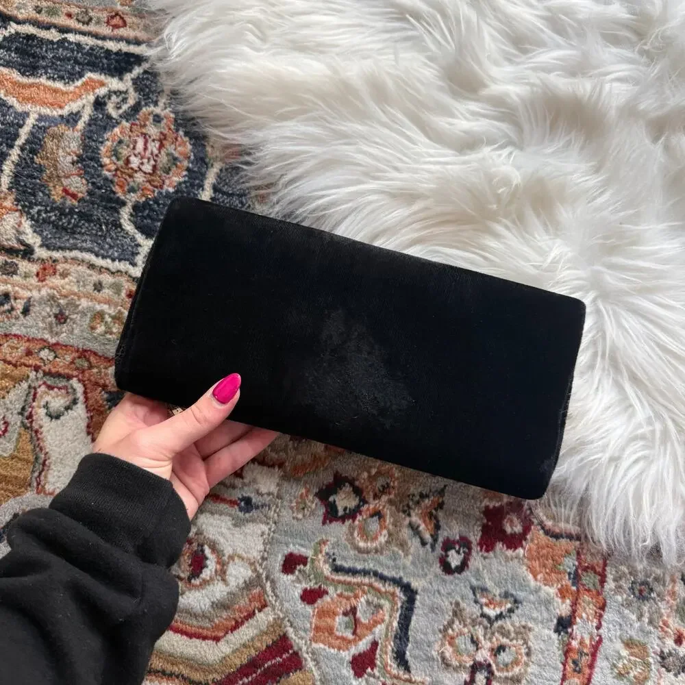 Victoria's Secret Vintage 1990s Black Velvet Evening Bag/Clutch